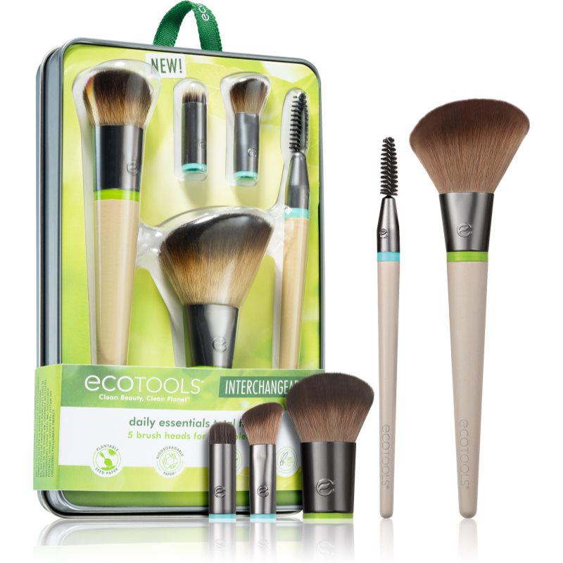 EcoTools Interchangeables™ Daily Essentials σετ με πινέλα με θήκη 5 τμχ