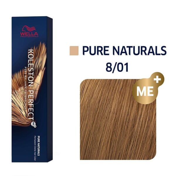 Wella Professionals Koleston Perfect Me+ Pure Naturals 8/01 - Ξανθό Ανοιχτό Φυσικό Σαντρέ (60ml)
