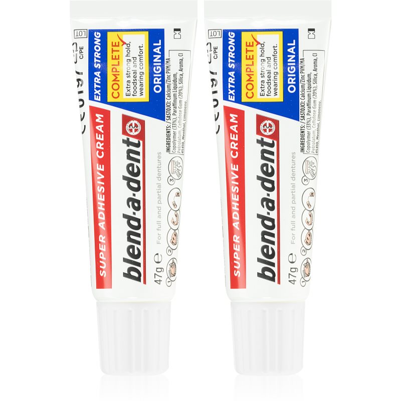 Blend-a-dent Extra Strong Original κρέμα σταθεροποίησης για οδοντικές προσθέσεις 2x47 γρ