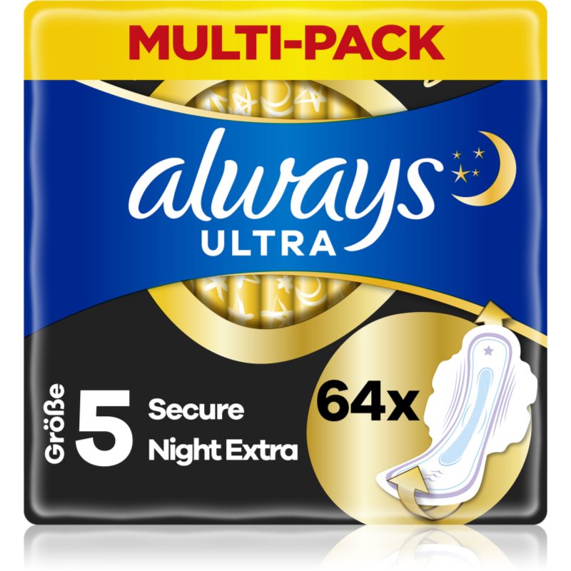 Always Ultra Secure Night Extra σερβιέτες 64 τμχ