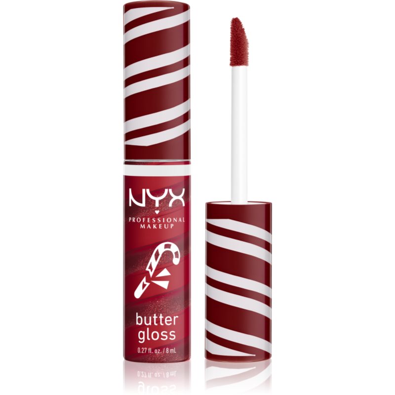 NYX Professional Makeup Holiday Butter Gloss λιπ γκλος απόχρωση 01 Peppermint Swirl 8 ml