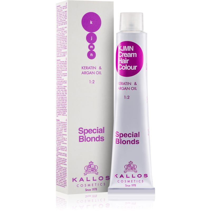 Kallos KJMN Professional Cream Hair Colour Keratin > Argan Oil βαφή μαλλιών απόχρωση 12.0 Special Ultra Blond 100 ml