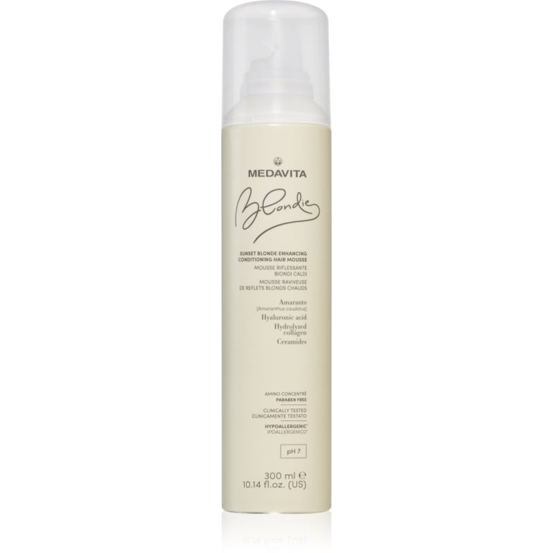Medavita Blondie Sunset Blonde Enhancing Conditioning Hair Mouse αφρώδες μαλακτικό για θερμές ξανθές αποχρώσεις 300 ml
