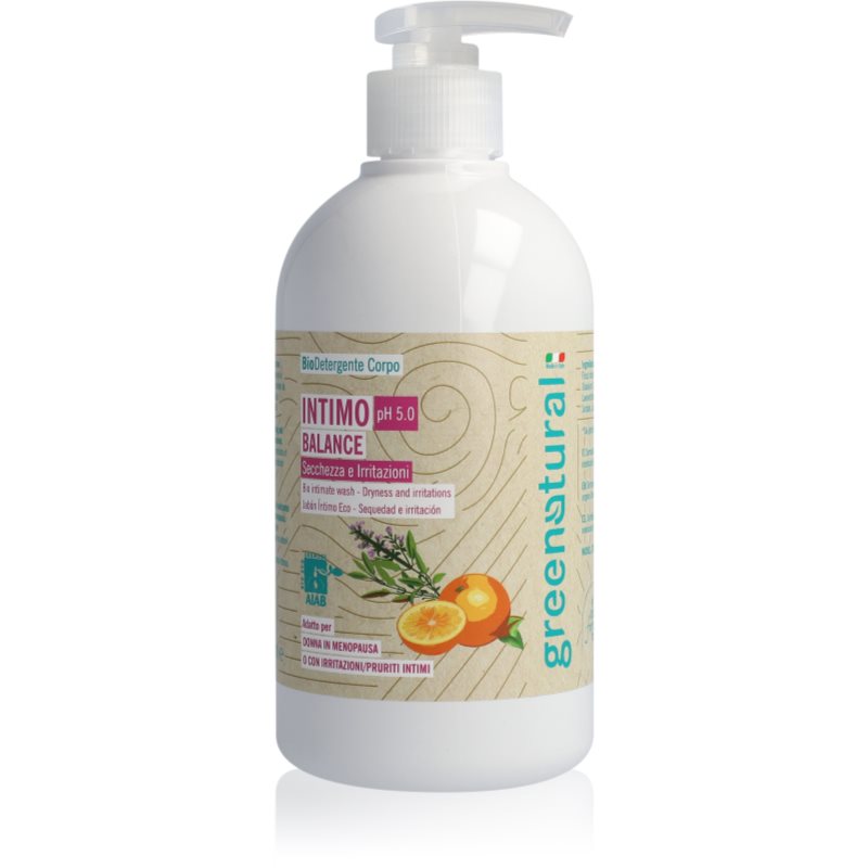 Greenatural Intimate Wash Gel Balance Orange pH 5,0 BIO τζελ για προσωπική υγιεινή 500 ml