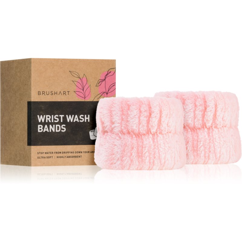 BrushArt Home Salon Wrist wash bands βραχιολάκια καρπών για το πλύσιμο του προσώπου Pink 2 τμχ