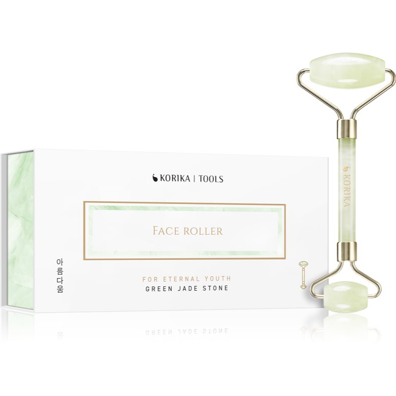KORIKA Tools Face Roller Green Jade Stone κύλινδρος για μασάζ Για το πρόσωπο Jade Roller Green
