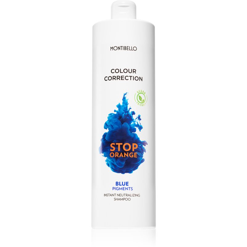 Montibello Colour Correction Stop Orange σαμπουάν για ξανοιγμένα και ξανθά μαλλιά εξουδετέρωση των πορτοκαλί αποχρώσεων 1000 μλ