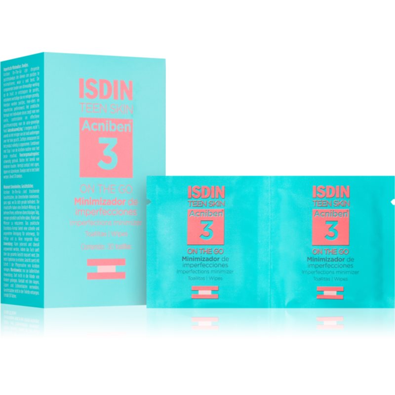 ISDIN Acniben Teen Skin καθαριστικά μαντηλάκια για λιπαρή επιδερμίδα 30 τμχ