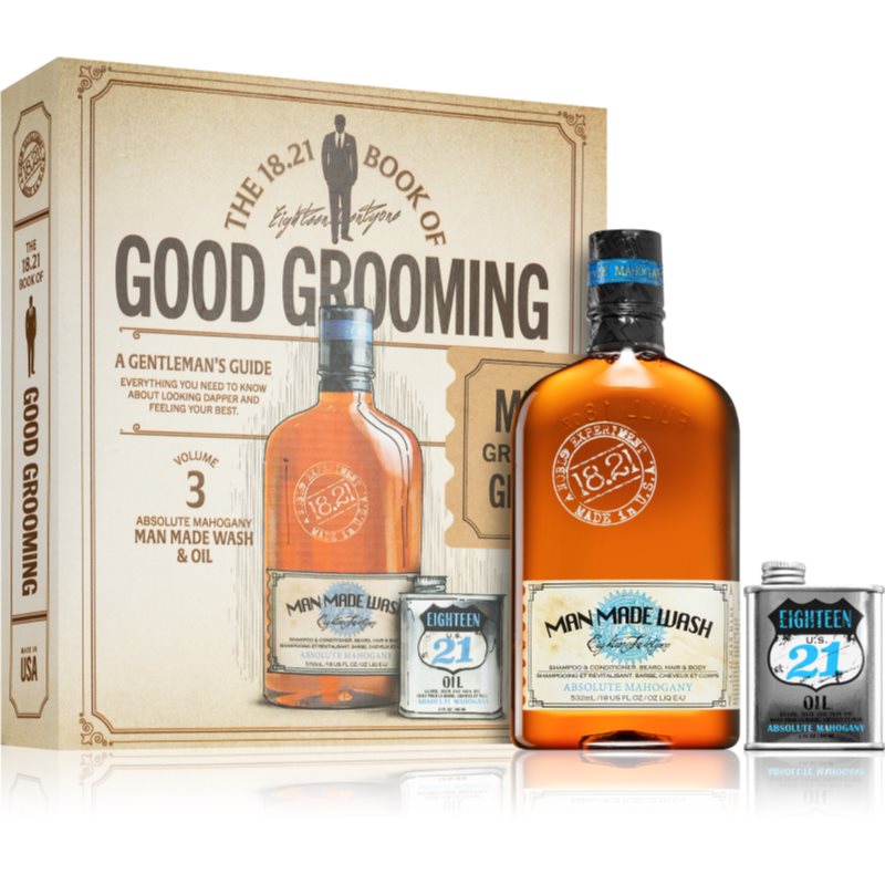 18.21 Man Made Book of Good Grooming Volume 3 σετ δώρου για άντρες Absolute Mahogany