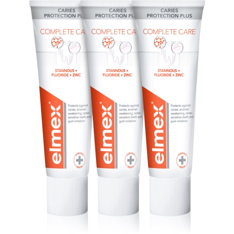 Elmex Caries Protection Complete Care αναζωογονητική οδοντόκρεμα για πλήρη προστασία των δοντιών 3x75 ml