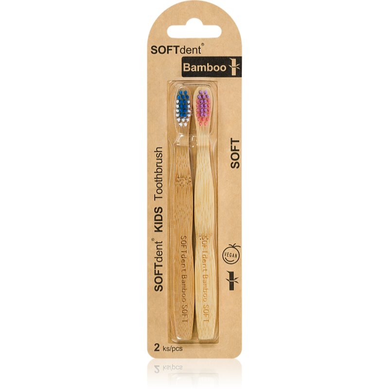 SOFTdent Bamboo Kids μπαμπού παιδική οδοντόβουρτσα 2 τμχ