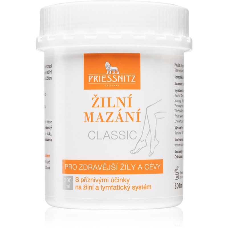 Priessnitz Classic κρέμα για μασάζ με ευεργετική επίδραση στο φλεβικό και λεμφικό σύστημα 300 μλ