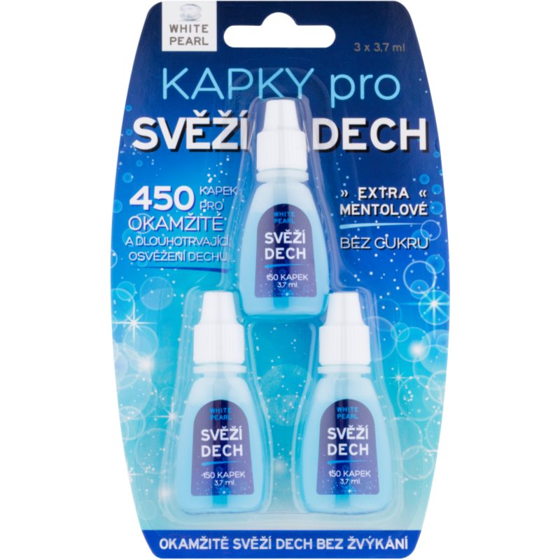 White Pearl Dental Care σταγόνες για δροσερή αναπνοή 3 x 3.7 ml