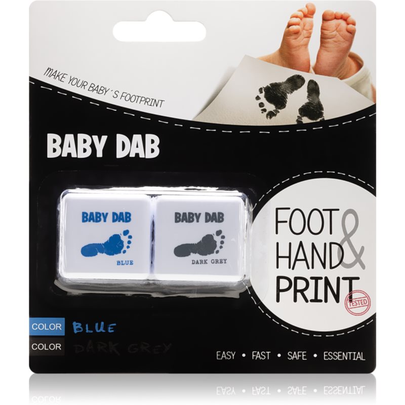 Baby Dab Foot > Hand Print Blue > Grey βαφή για παιδικά αποτυπώματα 2 τμχ