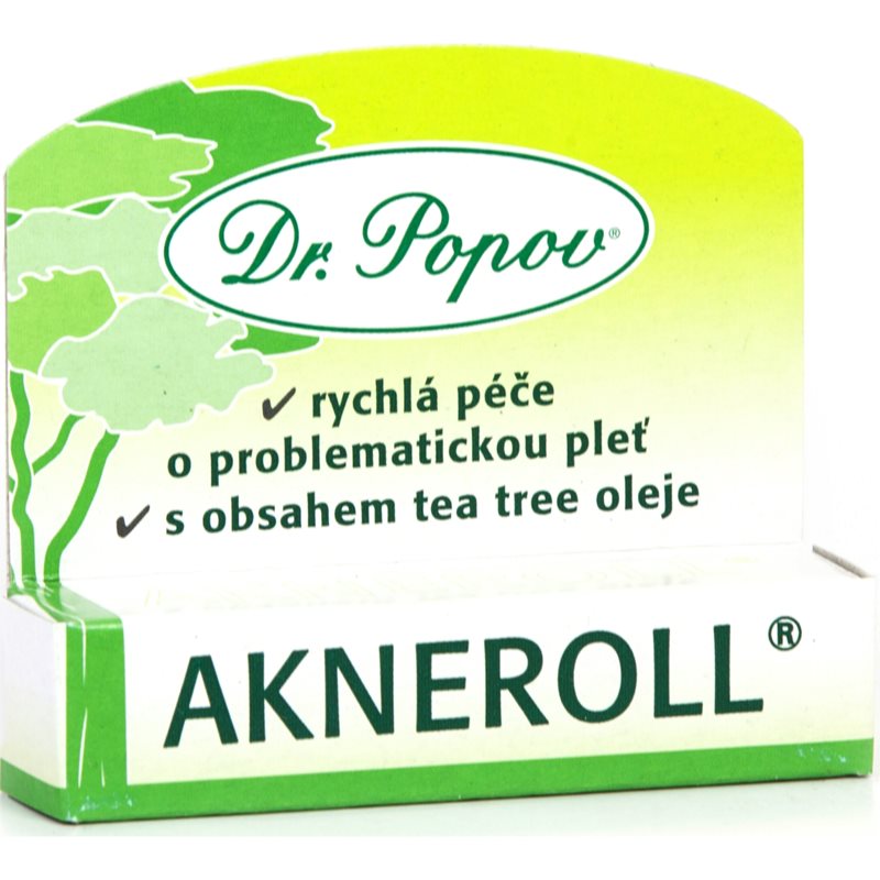 Dr. Popov Akneroll with tea tree τοπική φροντίδα ενάντια στις ατέλειες της επιδερμίδας με ακμή 6 ml