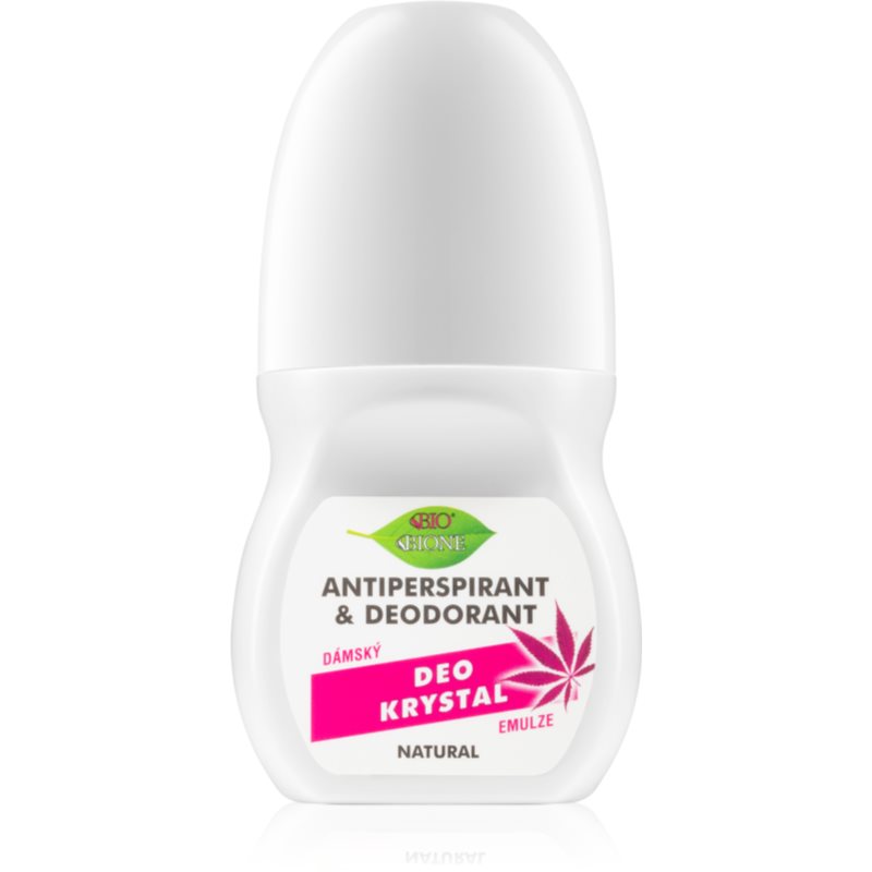 Bione Cosmetics Cannabis αντιιδρωτικό ρολλ-ον με την μυρωδιά των τριαντάφυλλων 80 μλ