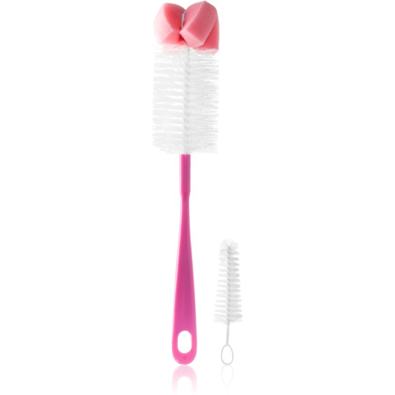BabyOno Take Care Brush for Bottles and Teats with Mini Brush > Sponge Tip βούρτσα καθαρισμού Pink 2 τμχ