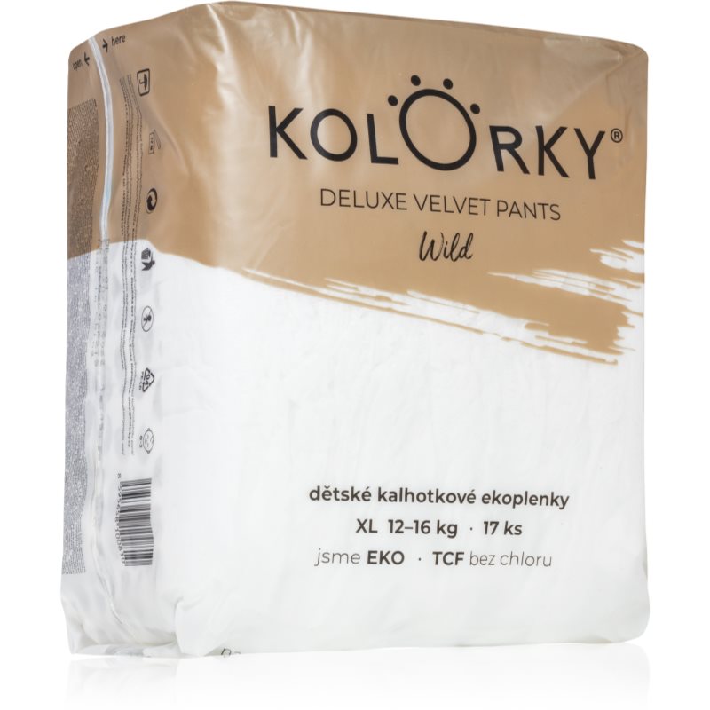 Kolorky Deluxe Velvet Pants Wild πάνα - βρακάκι μιας χρήσης μέγεθος XL 12-16 Kg 17 τμχ
