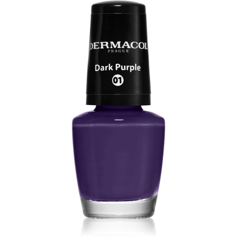 Dermacol Mini βερνίκι νυχιών απόχρωση 01 Dark Purple 5 ml
