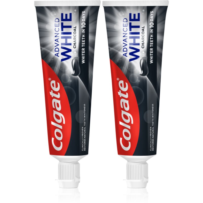 Colgate Advanced White Charcoal λευκαντική οδοντόκρεμα με ενεργό άνθρακα 2x75 ml