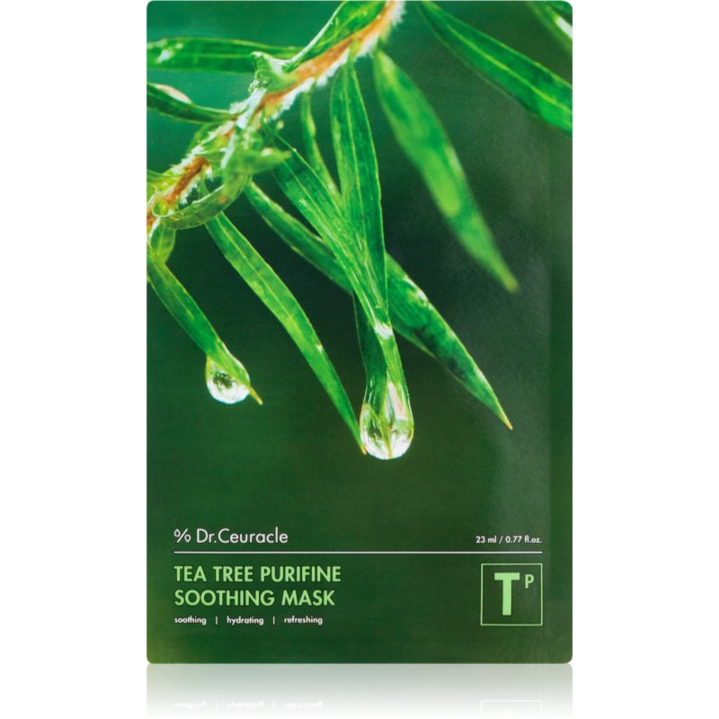Dr.Ceuracle Tea Tree Purifine καταπραϋντική υφασμάτινη μάσκα για προβληματική επιδερμίδα, ακμή 23 ml