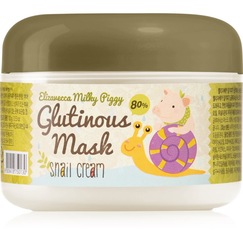Elizavecca Milky Piggy Glutinous Mask 80% Snail Cream εντατικά ενυδατική και θρεπτική μάσκα με εκχύλισμα σαλιγκαριών 100 γρ
