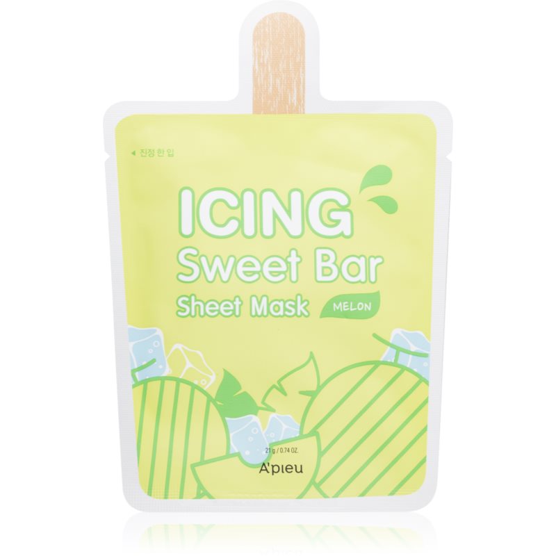 A’pieu Icing Sweet Bar Mask Melon καταπραϋντική υφασμάτινη μάσκα 21 γρ