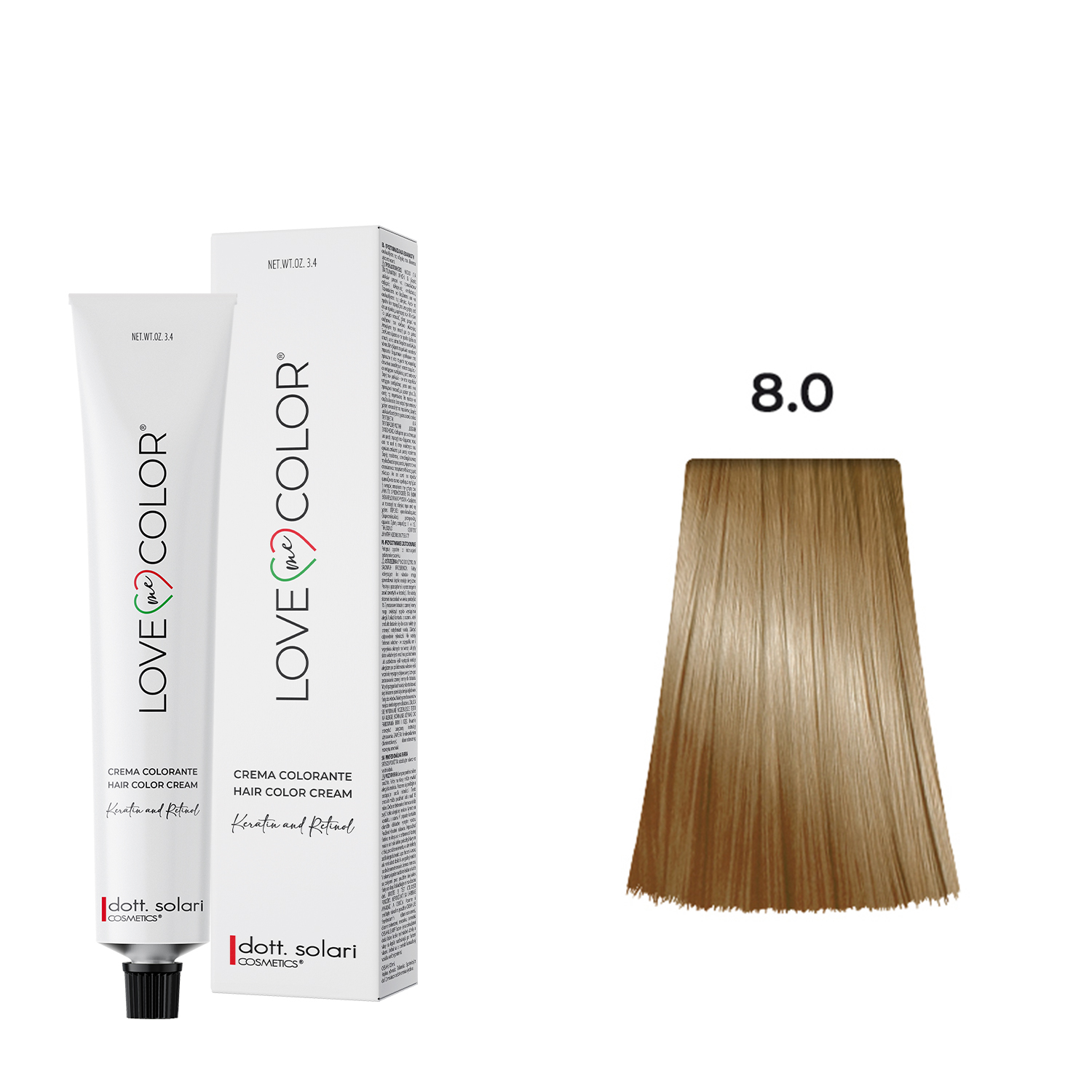 Love Me Color Βαφή μαλλιών 8.0 Ξανθό Ανοιχτό - 100ml