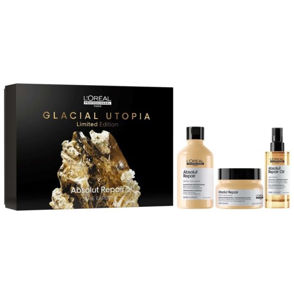 L’Oréal Professionnel Serie Expert - Glacial Utopia Absolut Repair Trio Gift Set XMAS 2024 (Shampoo 300ml, Mask 250ml & Oil 90ml)