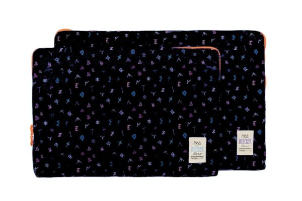 Bleecker & Love Greek Lines Alphabet Black Laptop Case (17”)