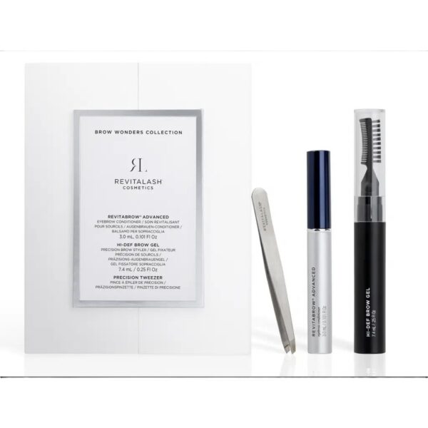 Revitalash Cosmetics Brow Wonders Collection (RevitaBrow® Advanced 3ml, Hi-Def Brow Gel 7,4ml & Tweezer)