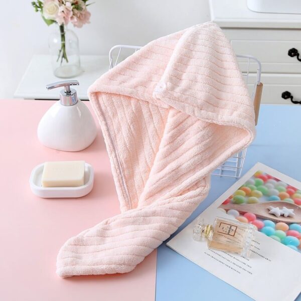 Bobby Warren Microfiber Hair Turban / Wrap Towel - Pink (65cm x 25cm)