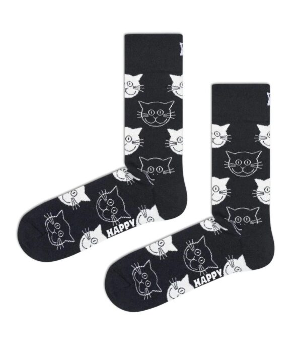 Happy Socks Cat Sock - Black (Size: 36-40)