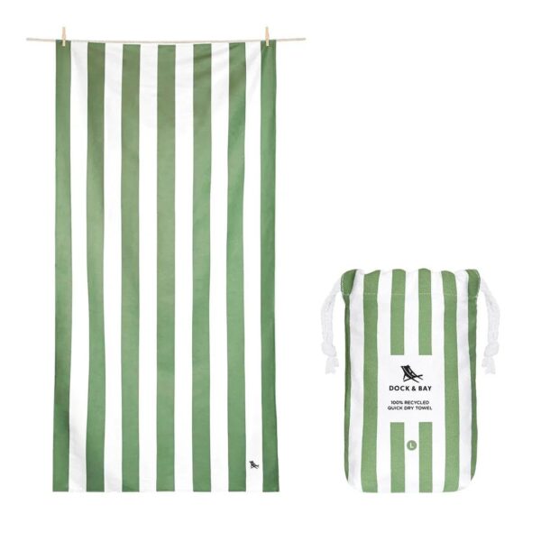 Dock & Bay Quick Dry Beach Towel - Cayman Olive XL (200x90cm)