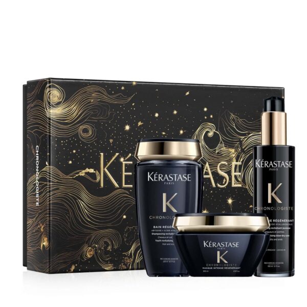 Kérastase Chronologiste - Anti-Aging Gift Set XMAS 2024 (Bain Régénerant 250ml, Masque Intense Régénérant 200ml & Thermique Régénérant 150ml)