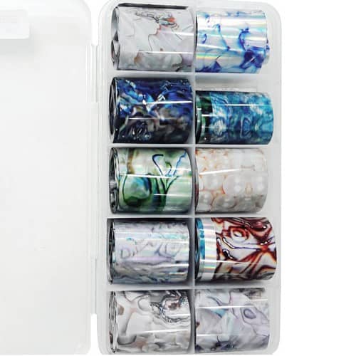 ColorExperts Κασετίνα 10τμχ Foil Stickers για σχέδια νυχιών – 2,5x100cm / Set 14