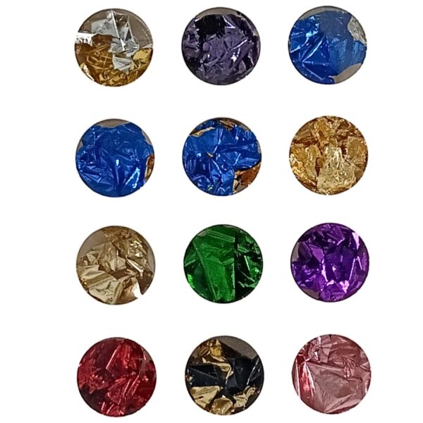 ColorExperts Σετ 12 τμχ. αλουμινόφιλων για Nail Art Design / Mixed Foil Flakes 12 grid σε μεταλλικά χρώματα – No 3