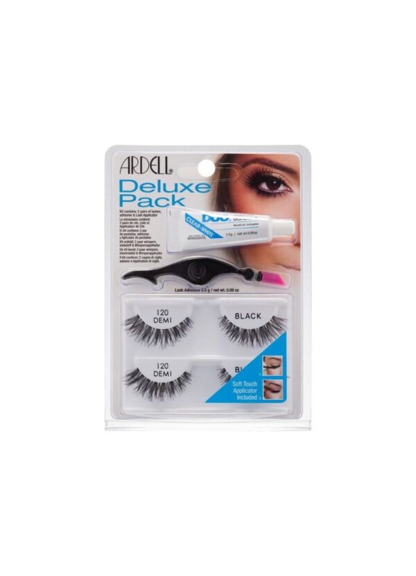 Ardell Deluxe Pack 120 Demi Black (Lashes 2pairs, Duo Adhesive 2,5g & Applicator)