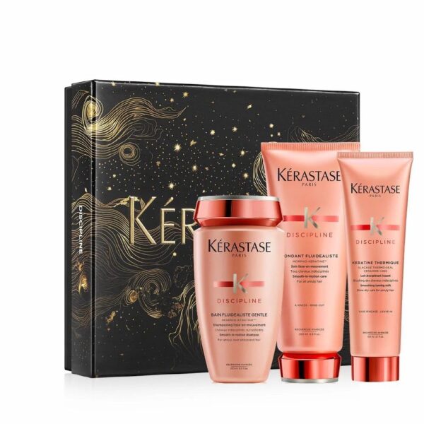 Kérastase Discipline - Gift Set XMAS 2024 For Unruly Hair (Bain Fluidealiste Gentle 250ml, Fondant Fluidealiste 200ml & Keratine Thermique 150ml)