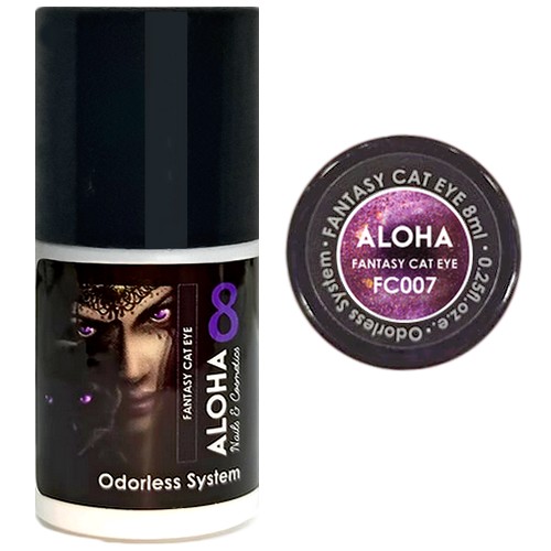 Aloha Μεταλλικό Ημιμόνιμο βερνίκι Fantasy Cat Eye 8ml / FC 007 - Μωβ