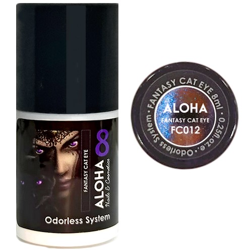 Aloha Μεταλλικό Ημιμόνιμο βερνίκι Fantasy Cat Eye 8ml / FC 012 Καφέ Γαλάζιο
