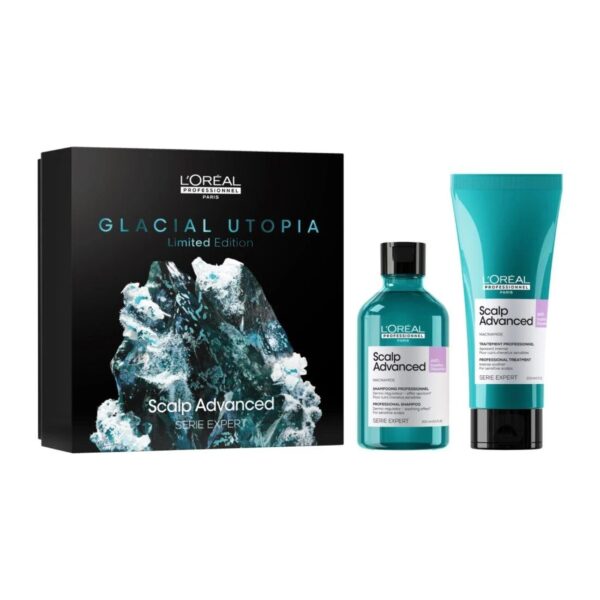 L’Oréal Professionnel Serie Expert - Glacial Utopia Scalp Advanced Duo Set XMAS 2024 For Sensitive Scalp (Shampoo 300ml, Treatment 200ml)