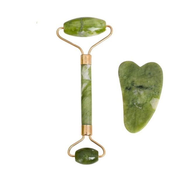 Bobby Warren Gua Sha Facial Tool & Jade Roller Set - Green