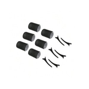 Bobby Warren Self-Holding Hair Curler Set & Clips - Black (12pcs)