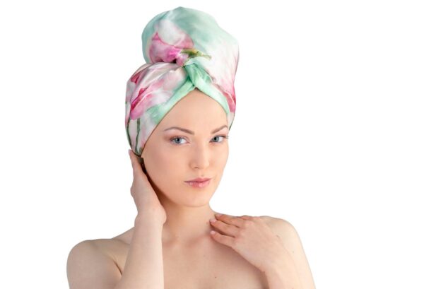 La Cocona Luxury Satin Hair Towel Wrap - Magnolia