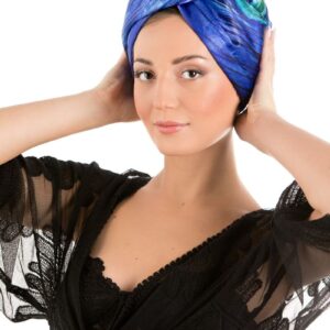 La Cocona Luxury Satin Hair Towel Wrap - Peacock