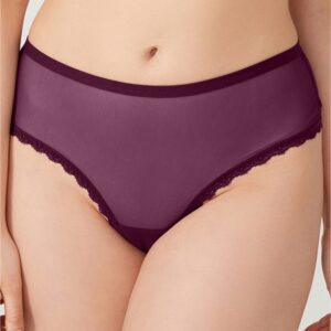 Στρινγκ Με Χιαστί Σχέδιο Plus Size - Μπορντώ