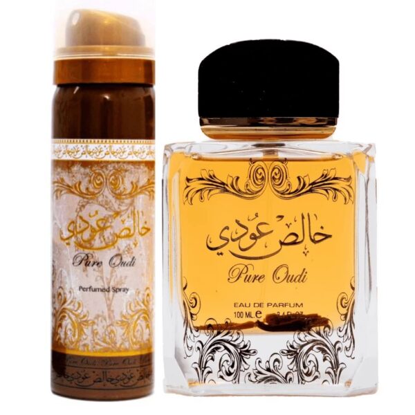 Lattafa Pure Oudi Eau De Parfum (100ml) + Perfumed Spray (50ml)