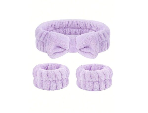 Bobby Warren Towel Set With Headband - Purple (3pcs)