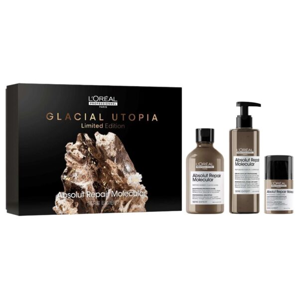 L’Oréal Professionnel Serie Expert - Glacial Utopia Absolut Repair Molecular Trio Gift Set XMAS 2024 (Shampoo 300ml, Rinse-Off Serum 250ml & Leave-in Mask 50ml)